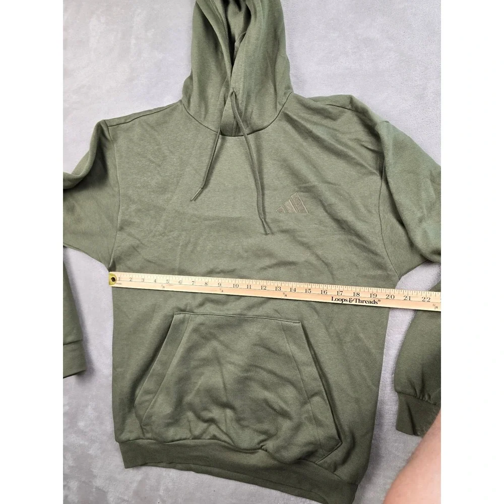 Adidas‎ Hoodie Mens Small Green Fleece Pullover Sweatshirt Athleisure